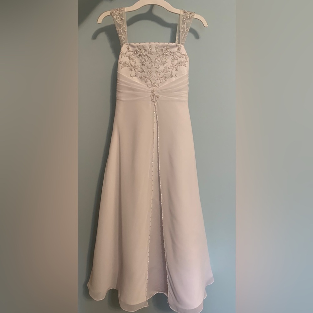 Elegant White Gown with Beaded Detail